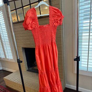 Tory Burch Smocked Midi Dress NWT